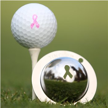 Tin Cup Breast Cancer Awareness Ball Marker Accessories