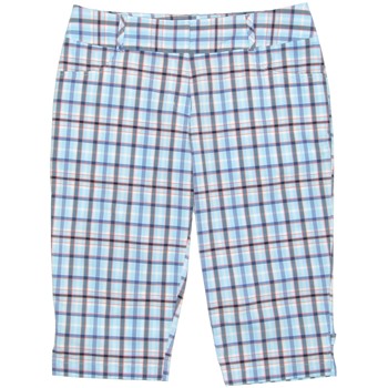Adidas ClimaLite Plaid Pedal Pusher Shorts Flat Front Apparel
