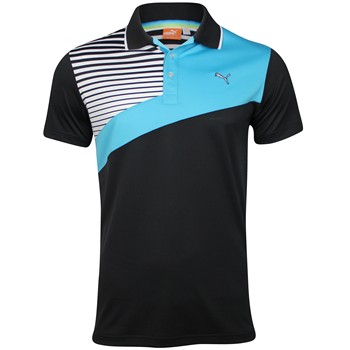 Puma Colorblock Stripe Tech Shirt Polo Short Sleeve Apparel
