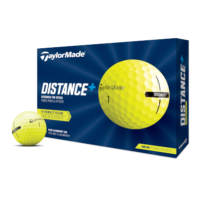 TaylorMade distance+ yellow ball box ball sleeve