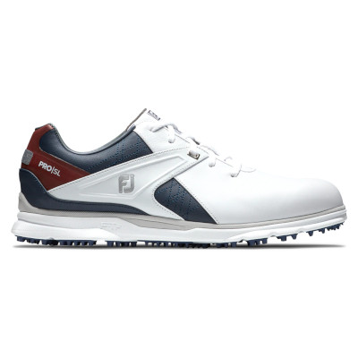 FootJoy Pro SL Spikeless Golf Shoe white navy maroon