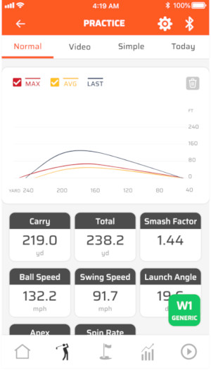 Swing Caddie SC300i Launch Monitor practice mode