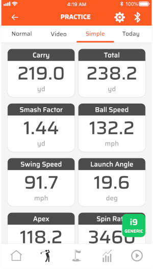 Swing Caddie SC300i Launch Monitor simple mode