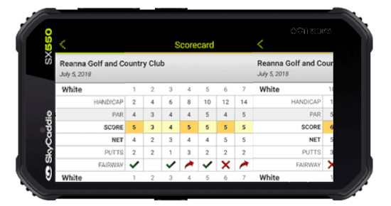 SkyGolf SkyCaddie SX550 GPS/Range Finder digital scorecard