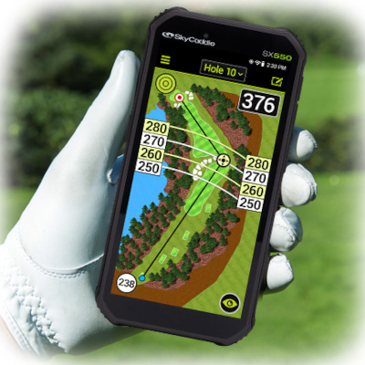 SkyGolf SkyCaddie SX550 GPS/Range Finder in hand