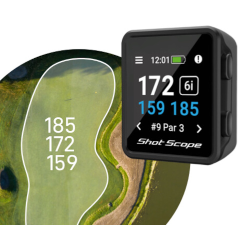 Shot Scope H4 Handheld Golf GPS front middle back