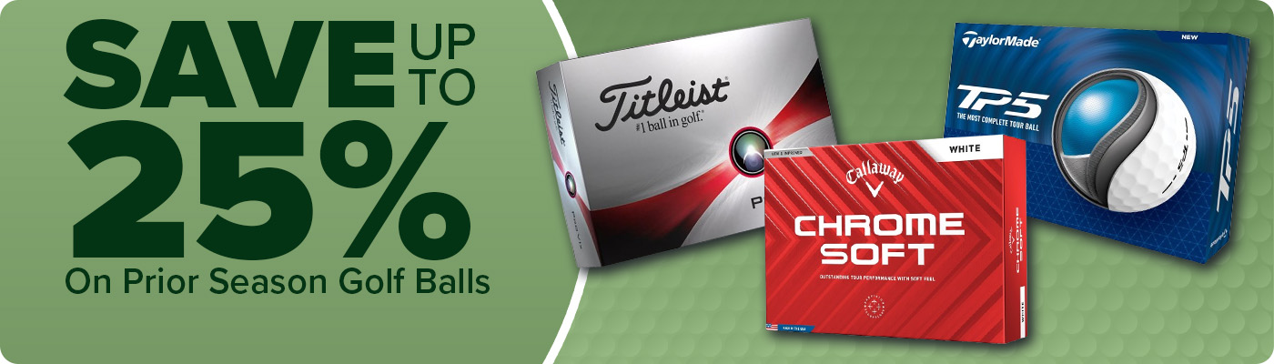 Save up to 25% on Prior Season Golf Balls