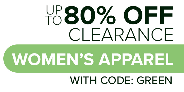 Up To 80% off Clearance Apparel with Code: GREEN